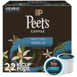Peet's Coffee Vanilla Coffee, Keurig K-Cup Pod, Light Roast, 22/Box (5000376697)