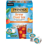 Twinings Brew Over Ice Peach Iced Black Tea, Keurig® K-Cup® Pods, 24/Box (F17280)