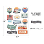 Teacher Created Resources Moving Mountains Road Trip Stickers, Multicolored, 72/Pack, 12/Packs/Bundle (TCR9237-12)