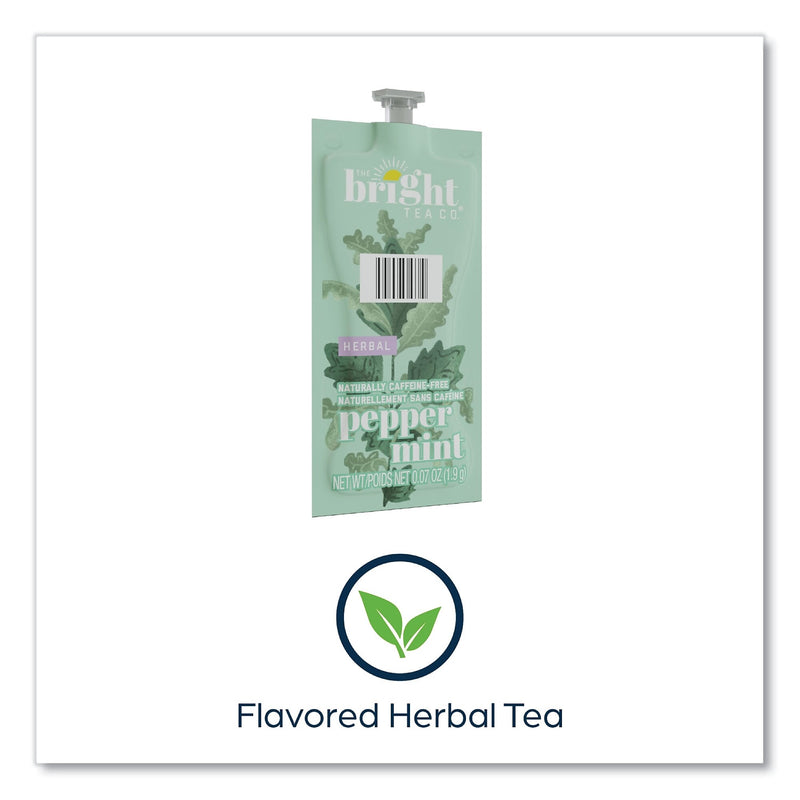 FLAVIA The Bright Tea Co. Peppermint Herbal Tea Freshpack, Peppermint, 0.07 oz Pouch, 100/Carton