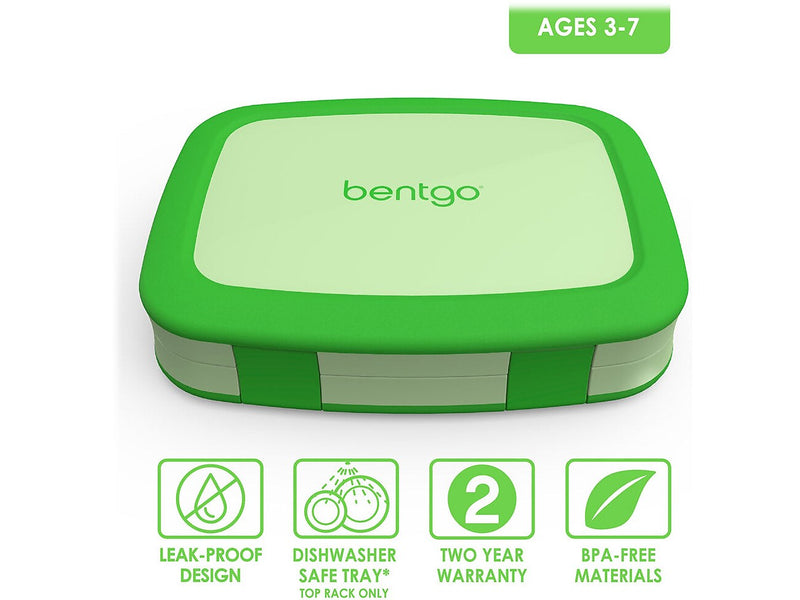 bentgo Kids Bento Box, 5-Compartment, Green, 19 oz. (BGOKIDS-G)