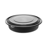 Pactiv Evergreen EarthChoice MealMaster Container with Lid, 48 oz, Black/Clear, Plastic, 150/Carton