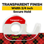 Scotch Transparent Clear Tape Refill, 0.75" x 23.6 yds., 1" Core, Clear, 4 Rolls/Pack (4184)