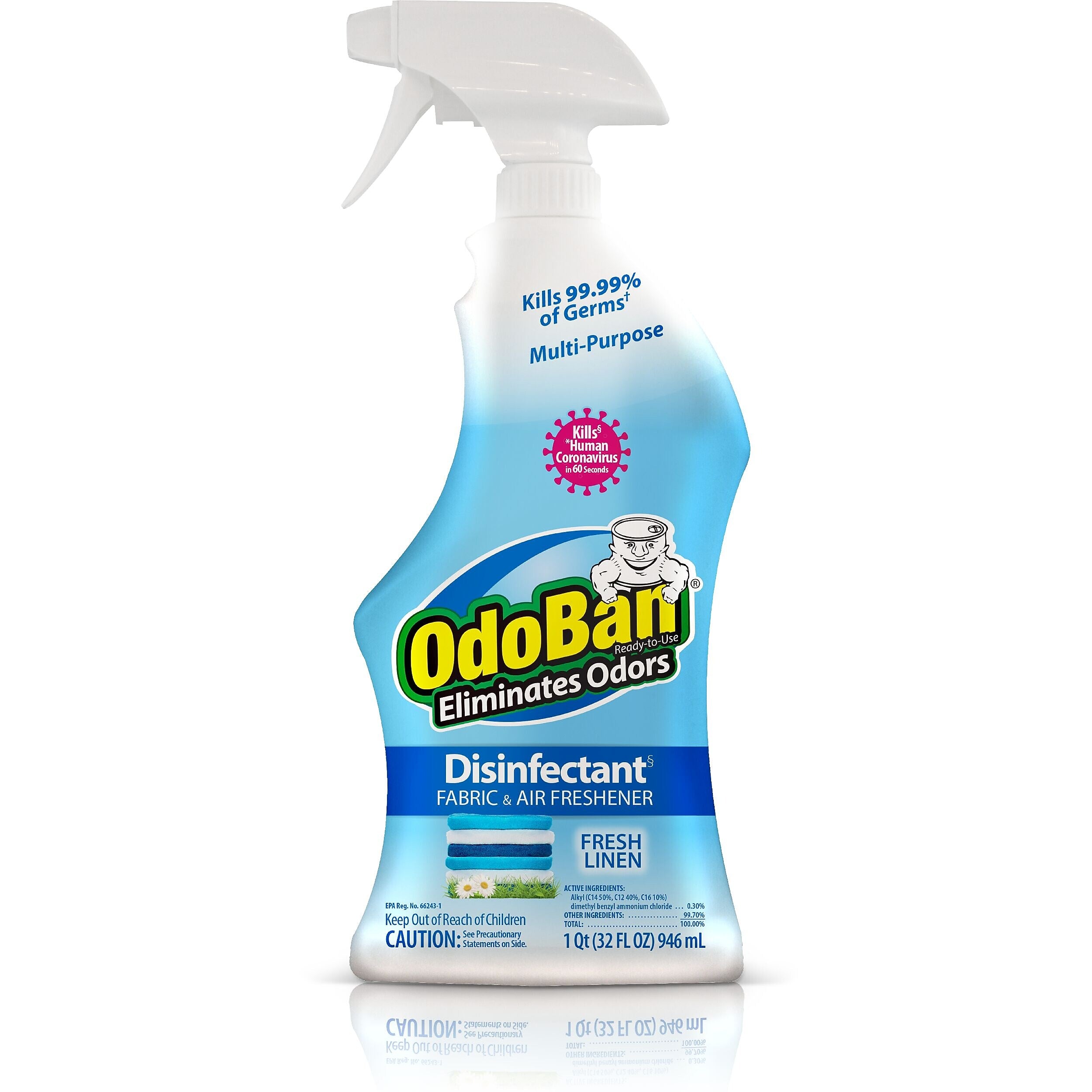 OdoBan Air Freshener & Deodorizer Spray, Fresh Linen Scent, 32 oz. (910701-Q6)
