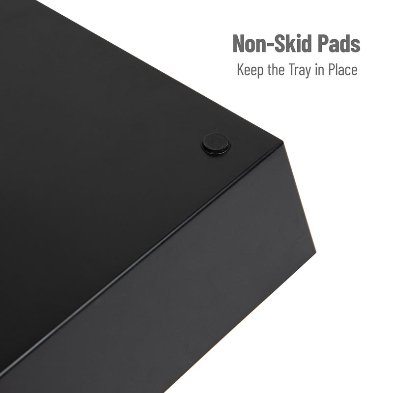 Mind Reader Plastic Snack Tray Countertop Organizer Condiment Holder, Black (SNACKORGT-BLK)