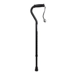Dynarex Offset Cane with Wrist Strap, Black (10133)
