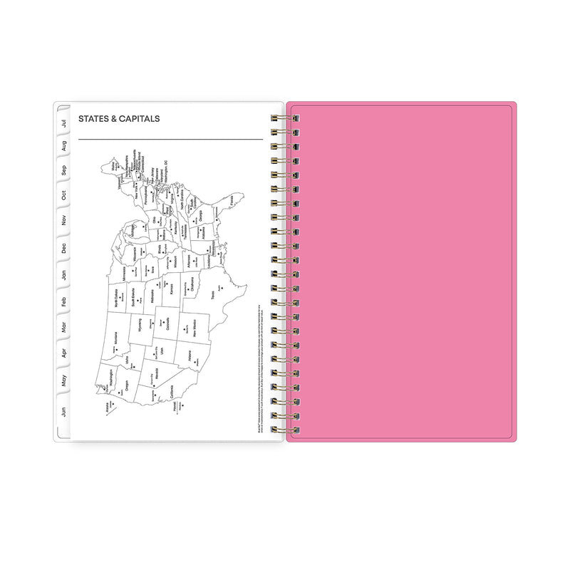 2025-2026 Blue Sky Roosevelt 5" x 8" Academic Year Weekly & Monthly Planner, Plastic Cover, Multicolored (128692-A26)