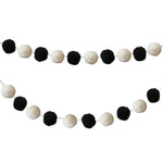 Carson Dellosa Education Black & White Pom-Pom Garland, 12 Feet, 2/Pack, 3 Packs/Bundle (CD-107009-3)