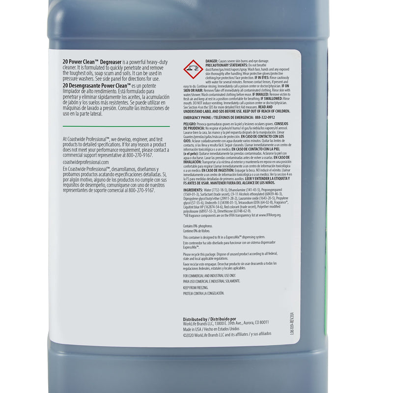 Coastwide Professional Heavy-Duty Cleaner and Degreaser Power Clean Concentrate for ExpressMix, 3.25L, 2/Carton (CW0733EM-A)