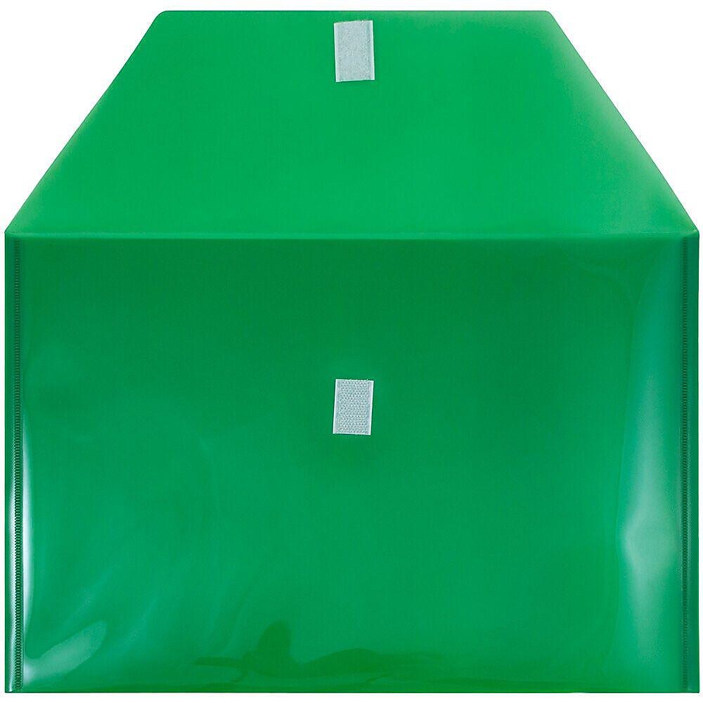 JAM Paper Premium Plastic Document File, Legal, Green, 3/Pack (235827783X3)