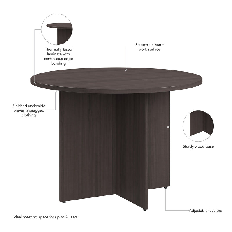 Bush Business Furniture 42" Round Conference Table, Storm Gray (99TB42RSG)