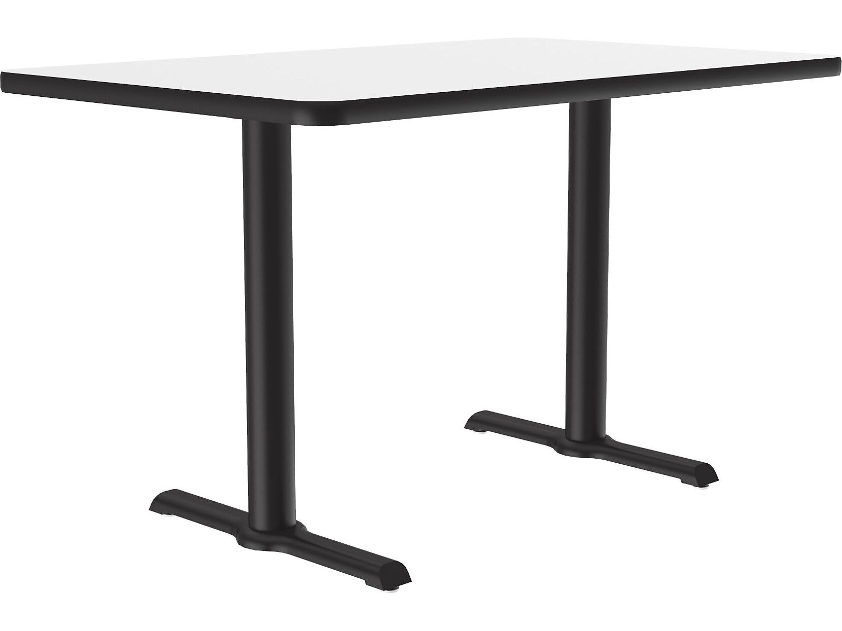 Correll Dry-Erase Markerboard Cafe Table, 30" x 48", Frosty White/Black (BTT3048DE-80)