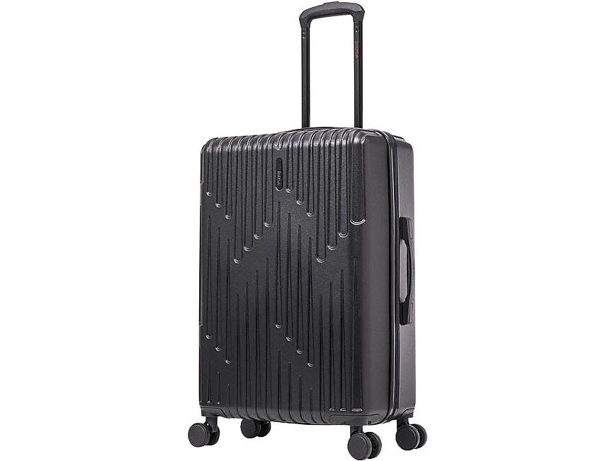 InUSA Drip 24" Hardside Suitcase, 4-Wheeled Spinner, TSA Checkpoint Friendly, Black (IUDRI00M-BLK)