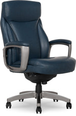 La-Z-Boy Arcadian Ergonomic Bonded Leather Swivel Executive Chair, Blue (51447)