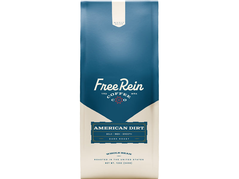 Free Rein American Dirt Whole Bean Coffee Packet, Dark Roast, 12 oz. (810138360088)