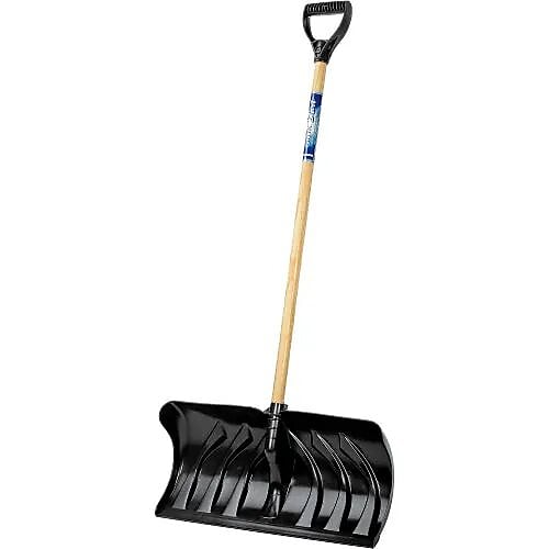 Union Tools 24" Poly Blade Snow Pusher, Wood D-Grip Handle (1630400)
