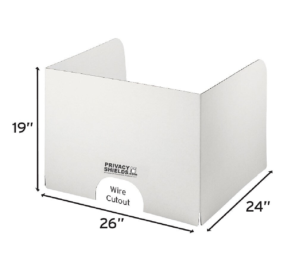 Classroom Products Foldable Cardboard Freestanding Privacy Shield, 19"H x 26"W, White, 20/Box (VB1920 WH)