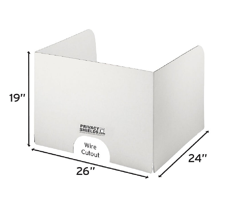 Classroom Products Foldable Cardboard Freestanding Privacy Shield, 19"H x 26"W, White, 10/Box (1910 WH)