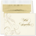 "Flourish in Pearl" Sympathy Card w/ Gold Lined Ecru Envelope, 25/BX