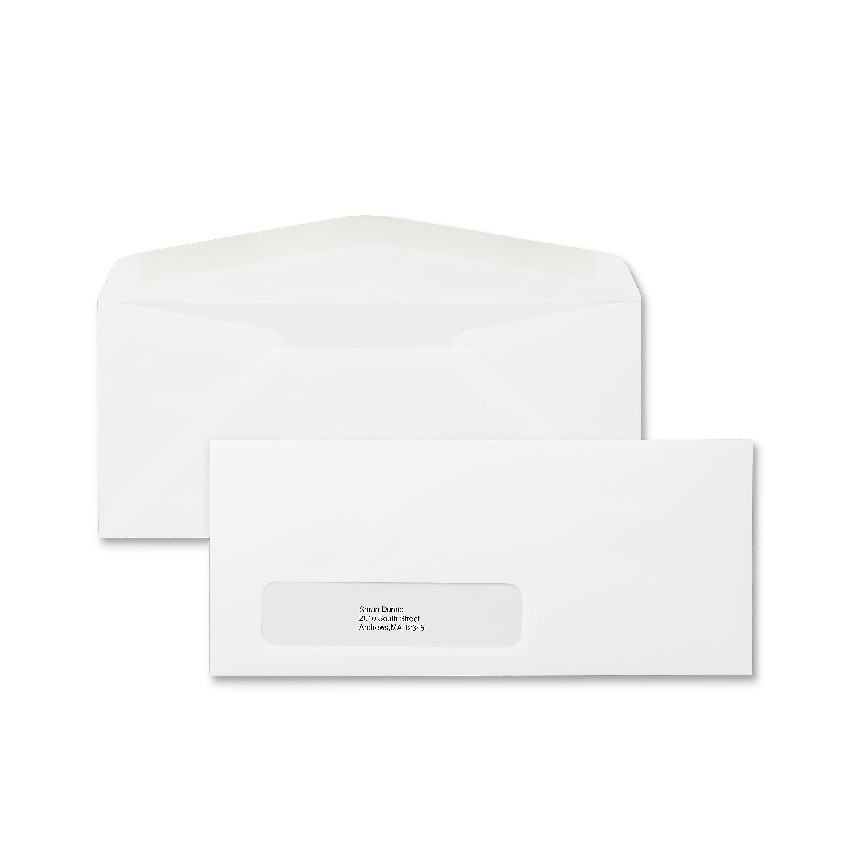 Staples #10 Window Envelopes, 4 1/8" x 9 1/2", White Wove, 500/Box (ST50151-CC)