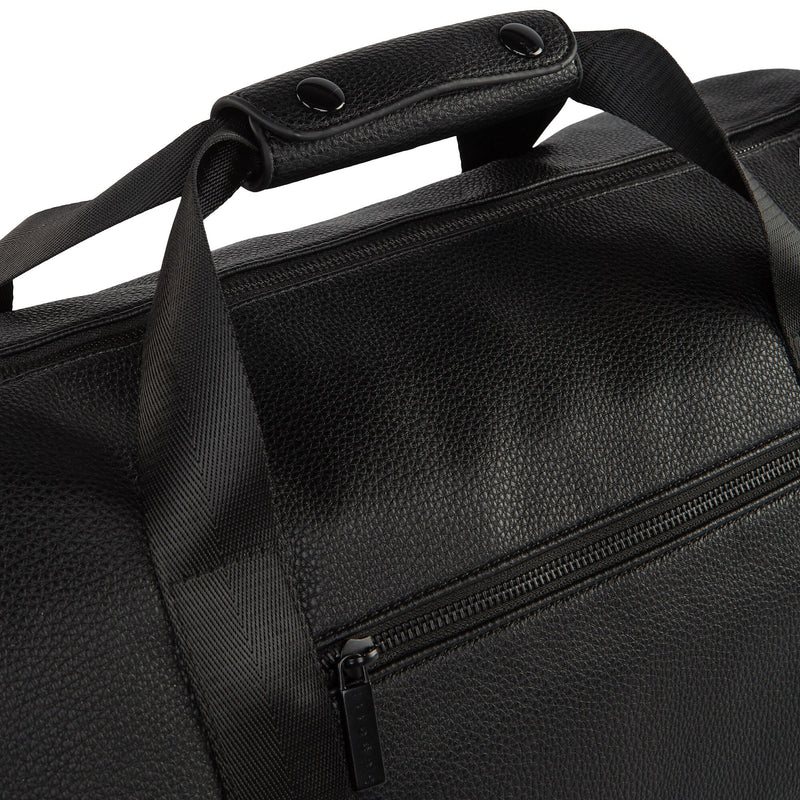 Bugatti Central 18.9" Vegan Leather Travel Duffel, Black (DUF2435BU-BLK)