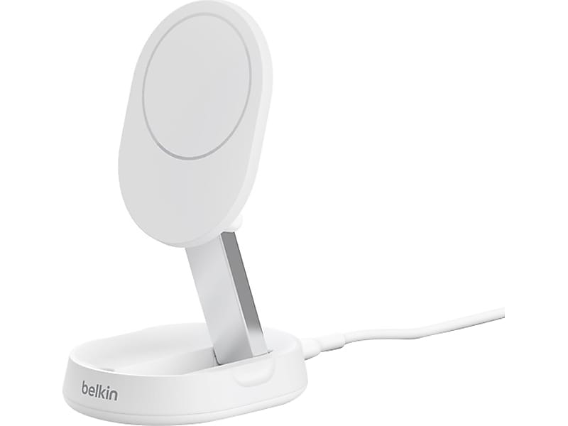 Belkin BoostCharge Pro Magnetic Wireless Charging Stand with Qi2 15W, White (WIA008ttWH)