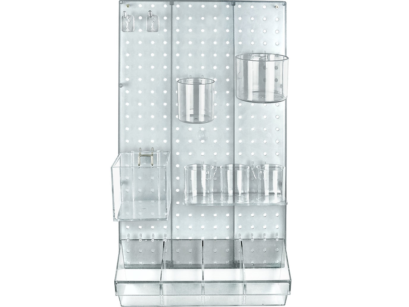Azar 22" x 13.5" 12-Piece Pegboard Wall Organizer Kit, Clear, Each (900942-CLR)