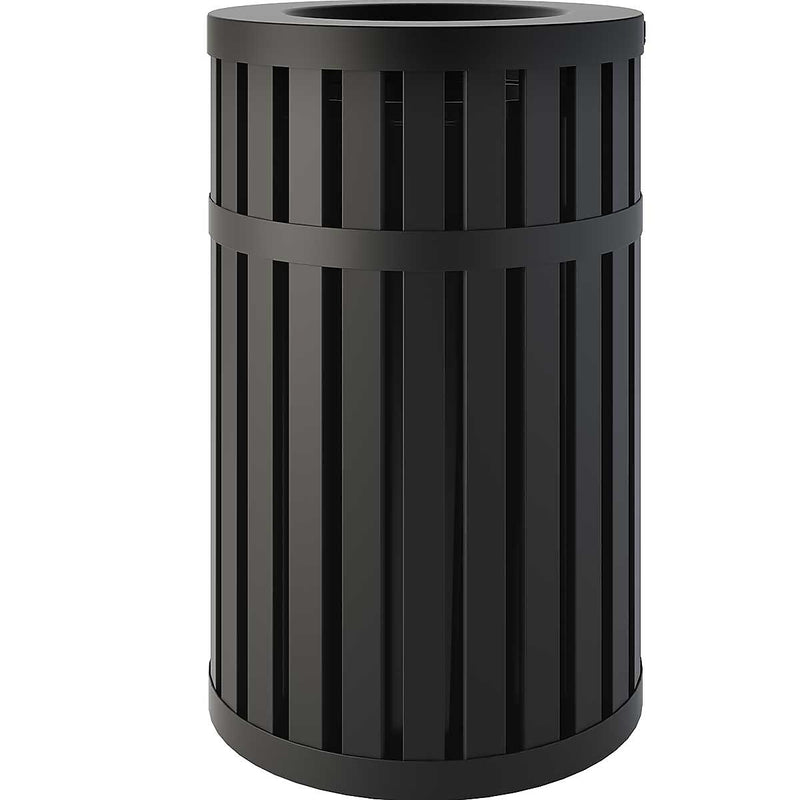 Suncast Commercial Steel Trash Can, 45 Gallon, Black (MTCRND4500)