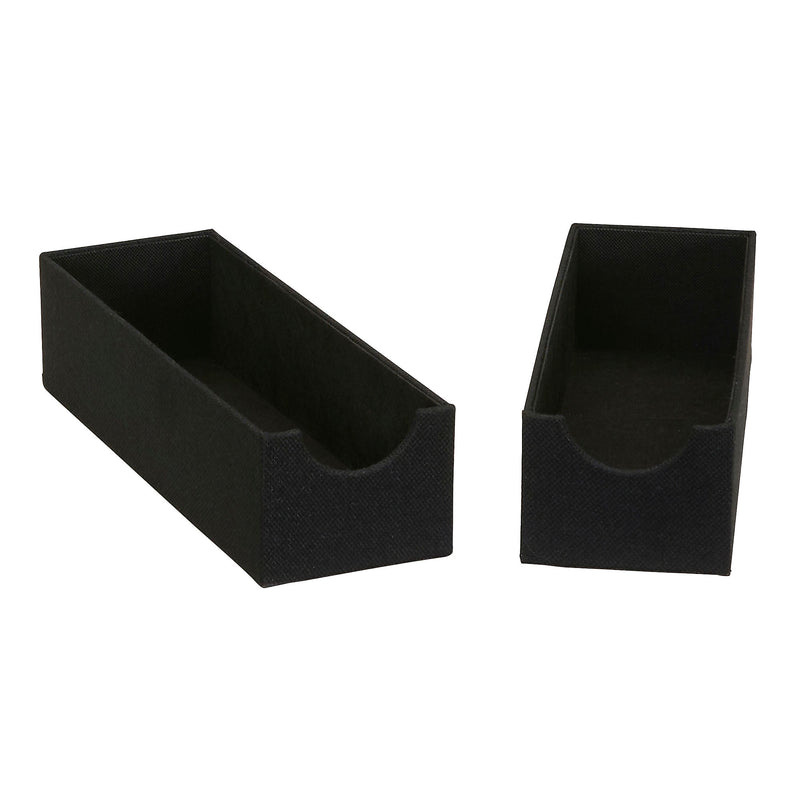 Household Essentials Drawer Organizers, Black Linen, 2/Pack (7670-1)