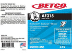 Betco AF315 Disinfectant Secondary Label, 4" x 6", Multicolor, 24 Labels/Pack (3159090)