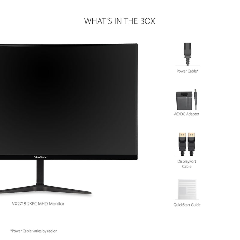 ViewSonic  27" Curved 165 Hz LCD Gaming Monitor, Black (VX2718-2KPC-MHD)