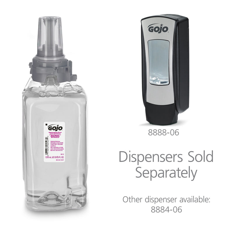 GOJO Antibacterial Foaming Hand Soap Refill for ADX-12 Dispenser, Plum Scent, 1250 mL, 3/Carton (8812-03)