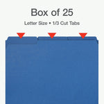 Pendaflex Recycled File Folder, 1-Tab, Assorted, Letter Size, Dark Blue, 25/Box (1007008)