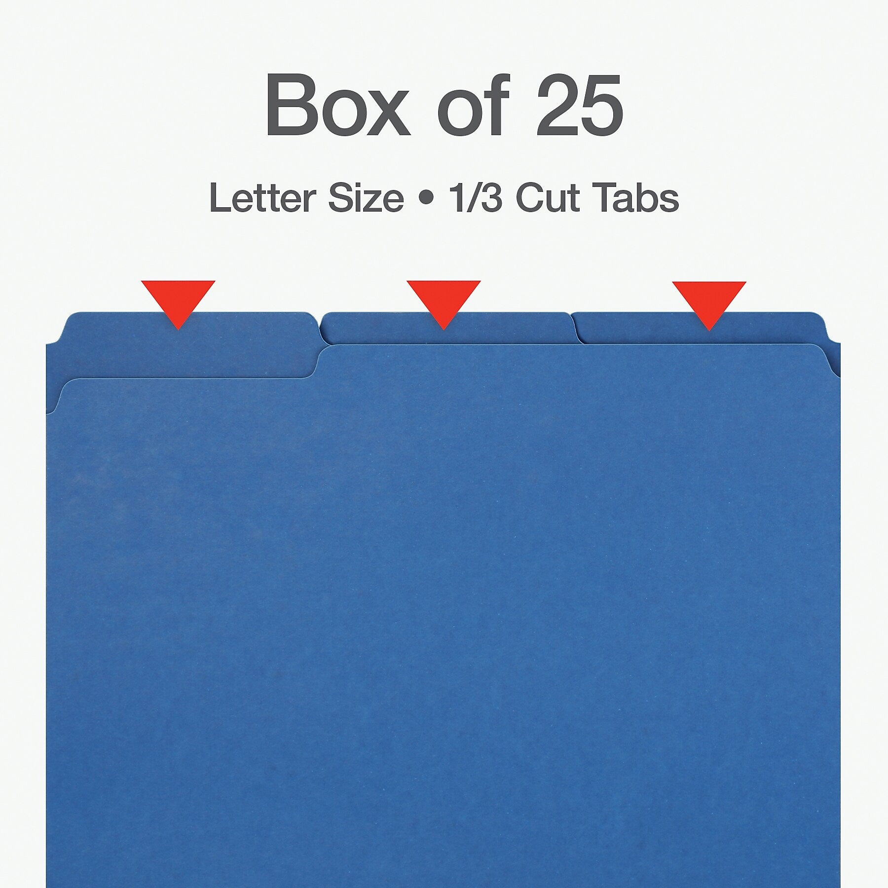 Pendaflex Recycled File Folder, 1-Tab, Assorted, Letter Size, Dark Blue, 25/Box (1007008)
