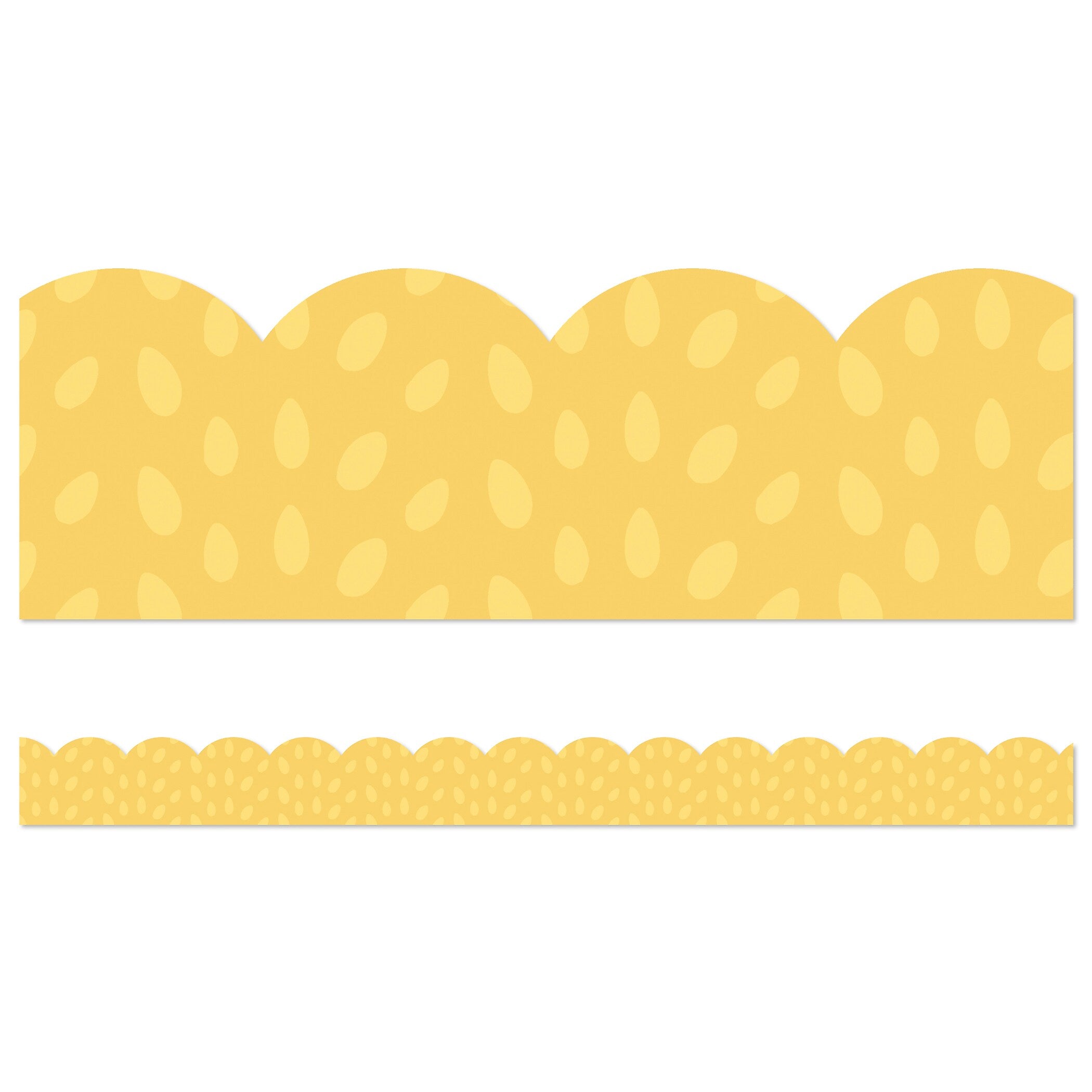 Carson Dellosa Education Grow Together Scalloped Borders, 3"x 3', Yellow with Painted Dots, 6/Bundle (CD-108490-6)