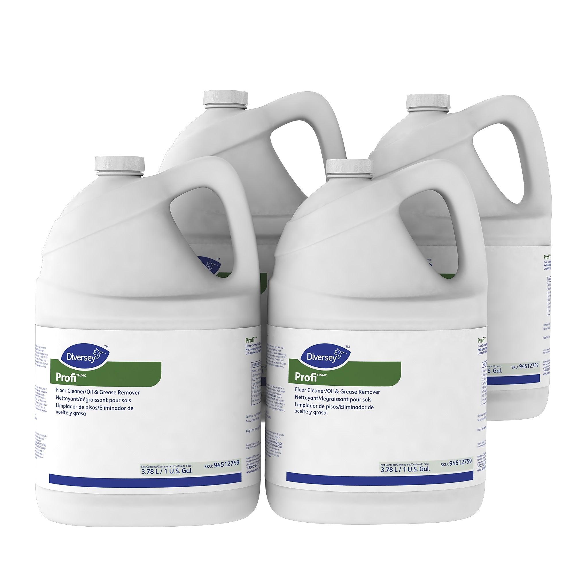 Diversey Profi Floor Cleaner/Oil & Grease Remover, 128 Oz., 4/Carton (94512759)