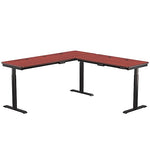 VersaDesk PowerLift 72"W Electric L-Shaped Adjustable Standing Desk, Cherry/Black (PLLSD7272-BC-APP)