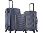 DUKAP Adly 3-Piece Hardside Spinner Luggage Set, TSA Checkpoint Friendly, Navy Blue (DKADLSML-BLU)