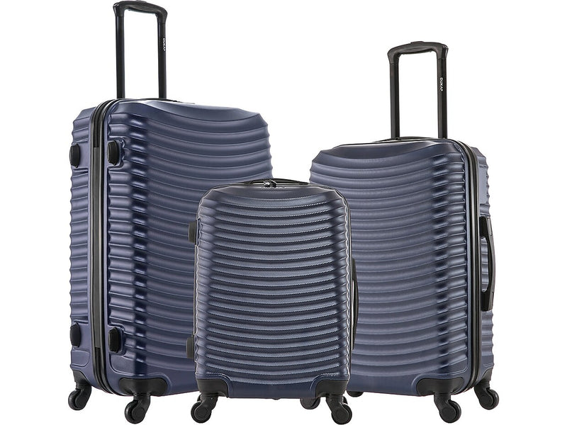 DUKAP Adly 3-Piece Hardside Spinner Luggage Set, TSA Checkpoint Friendly, Navy Blue (DKADLSML-BLU)