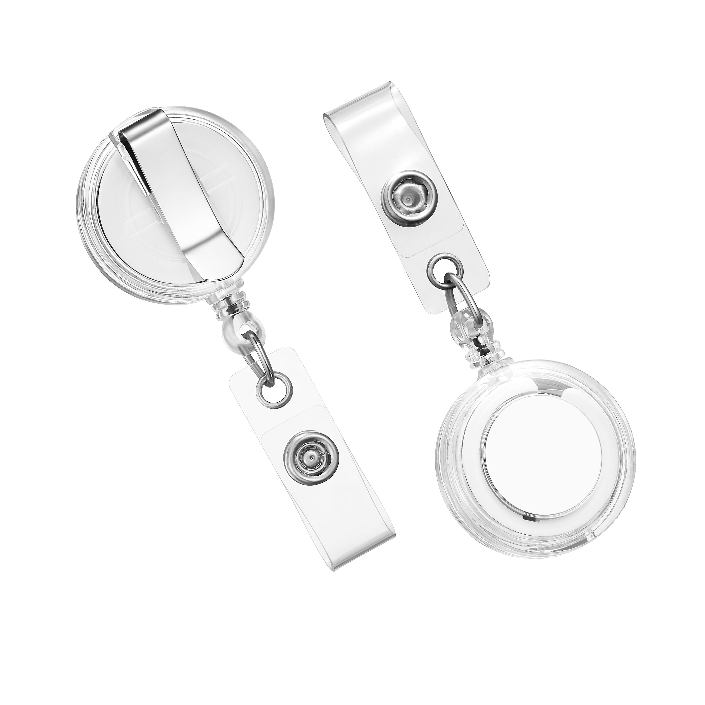 Staples Badge Reels, 33" Retractable Cord Length, Vinyl/Metal, Translucent, 25/Pack (18916/3748085)