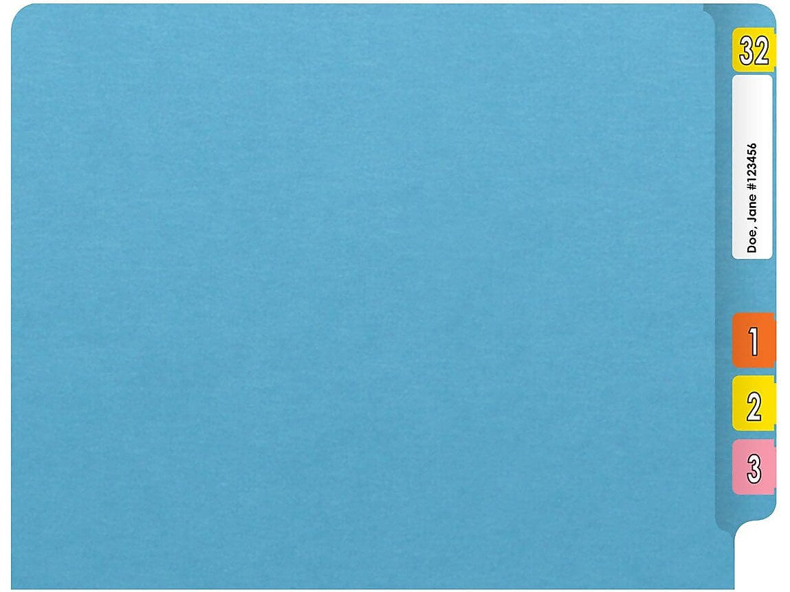 Medical Arts Press Heavy Duty End Tab File Folder, Straight Cut, Letter Size, Dark Blue, 40/Box (S-09459-DBL)