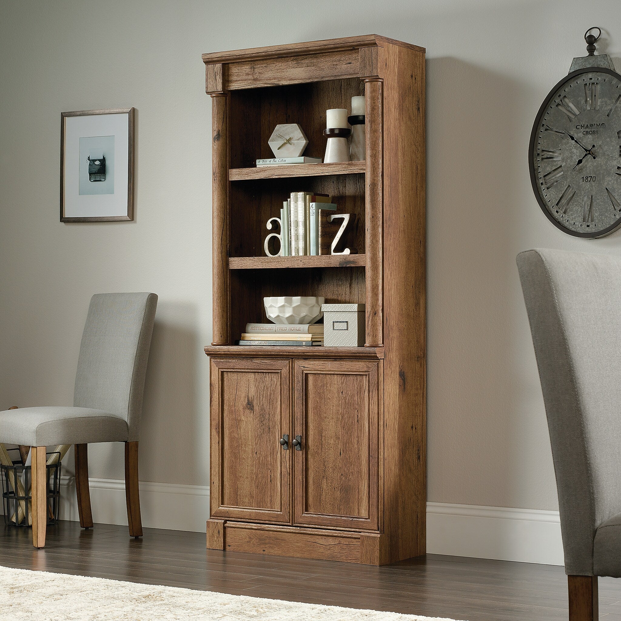 Sauder Palladia 72"H 5-Shelf Bookcase, Vintage Oak (420609)