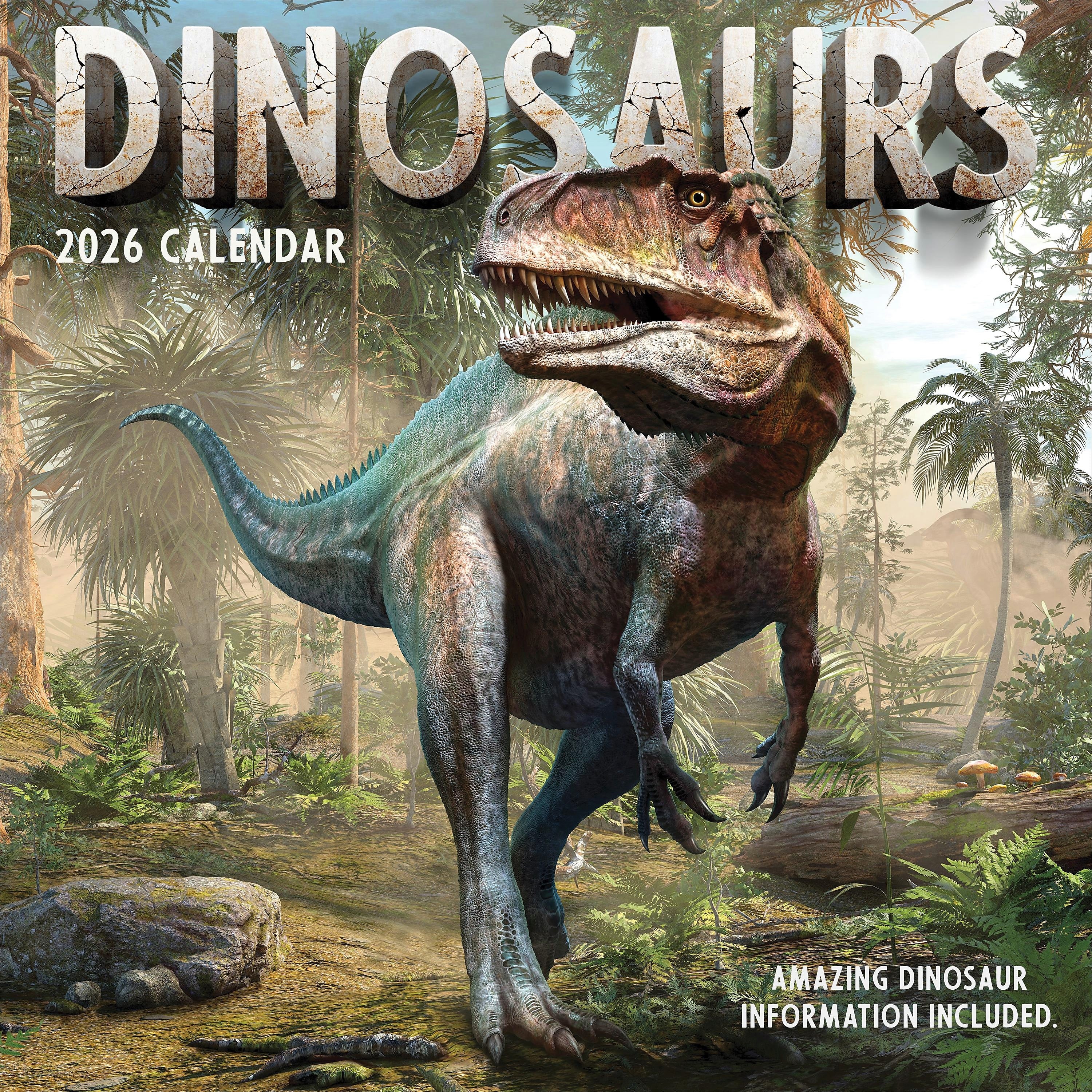 2026 TF Publishing 12" x 17" TF Publishing 12" x 12" Dinosaurs Wall Calendar 26-1139
