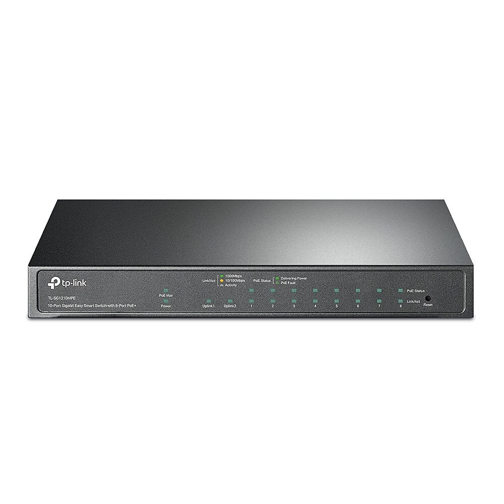 TP-Link 10-Port Gigabit Easy Smart Switch PoE, 1 Gbps, Black (TL-SG1210MPE)