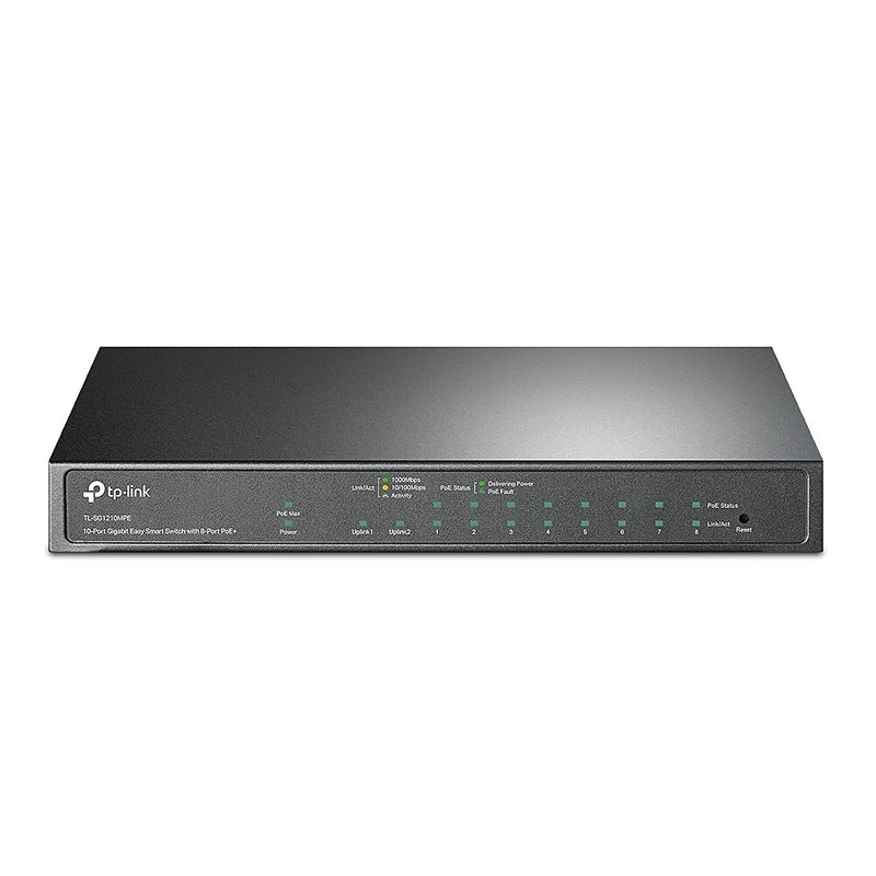 TP-Link 10-Port Gigabit Easy Smart Switch PoE, 1 Gbps, Black (TL-SG1210MPE)