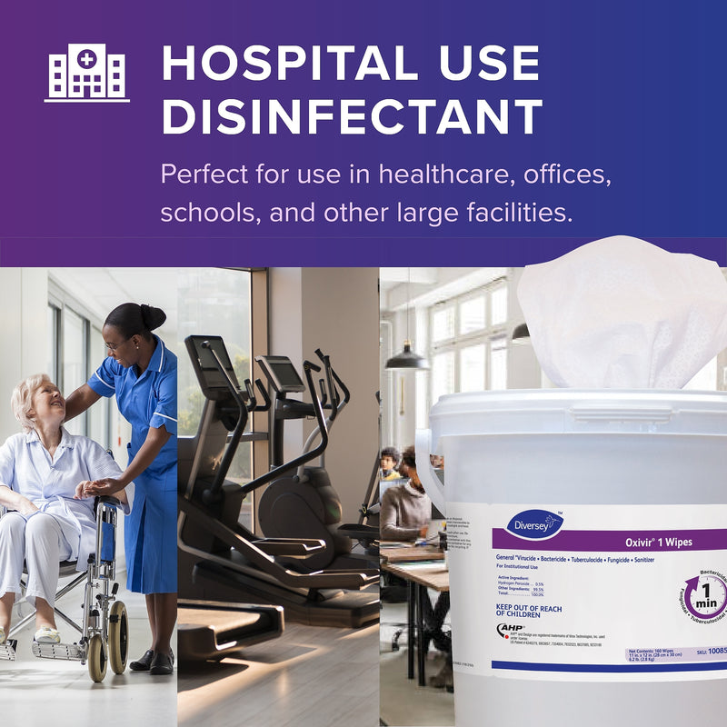Diversey Oxivir 1 Disinfecting Wipes, 160 Wipes/Container, 4/Carton (100850924)