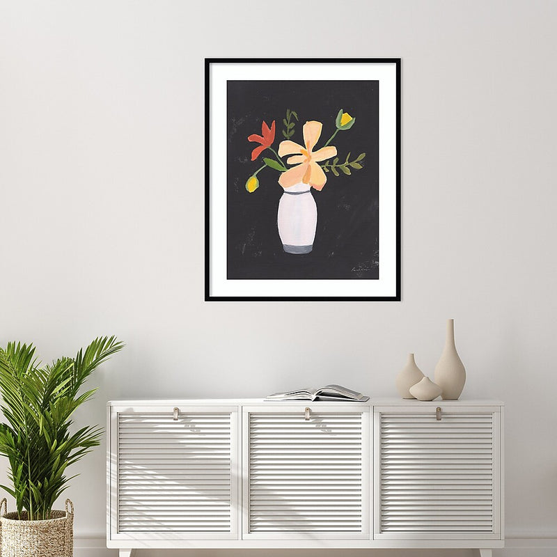 Amanti Art Floral on Black II by Pamela Munger Wood Framed Wall Art Print, 33" x 41" (A42677336409)