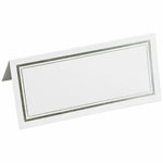 JAM Paper® Foldover Wedding Table Place Cards, 2 x 4 1/4, White with Silver Double Border Placecards, 100/Pack (312125230)
