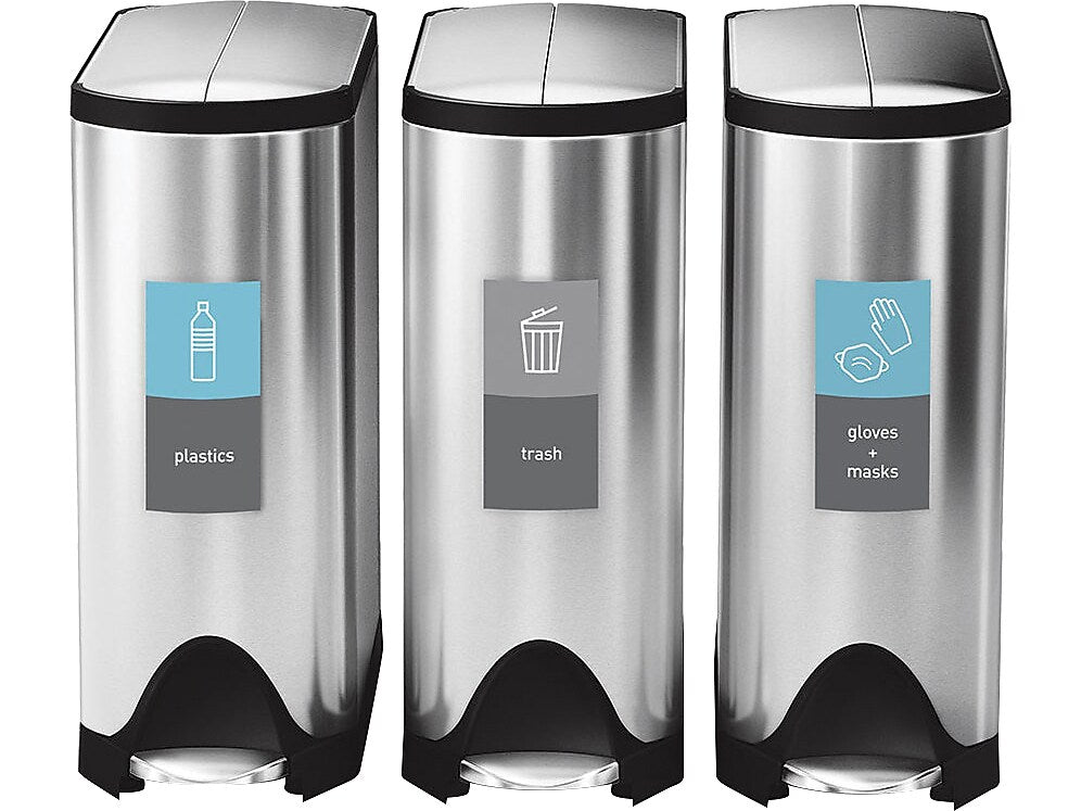 simplehuman Paper Magnetic Sorting Label, 8" x 4", Blue/Gray, 2/Pack (KT1174)