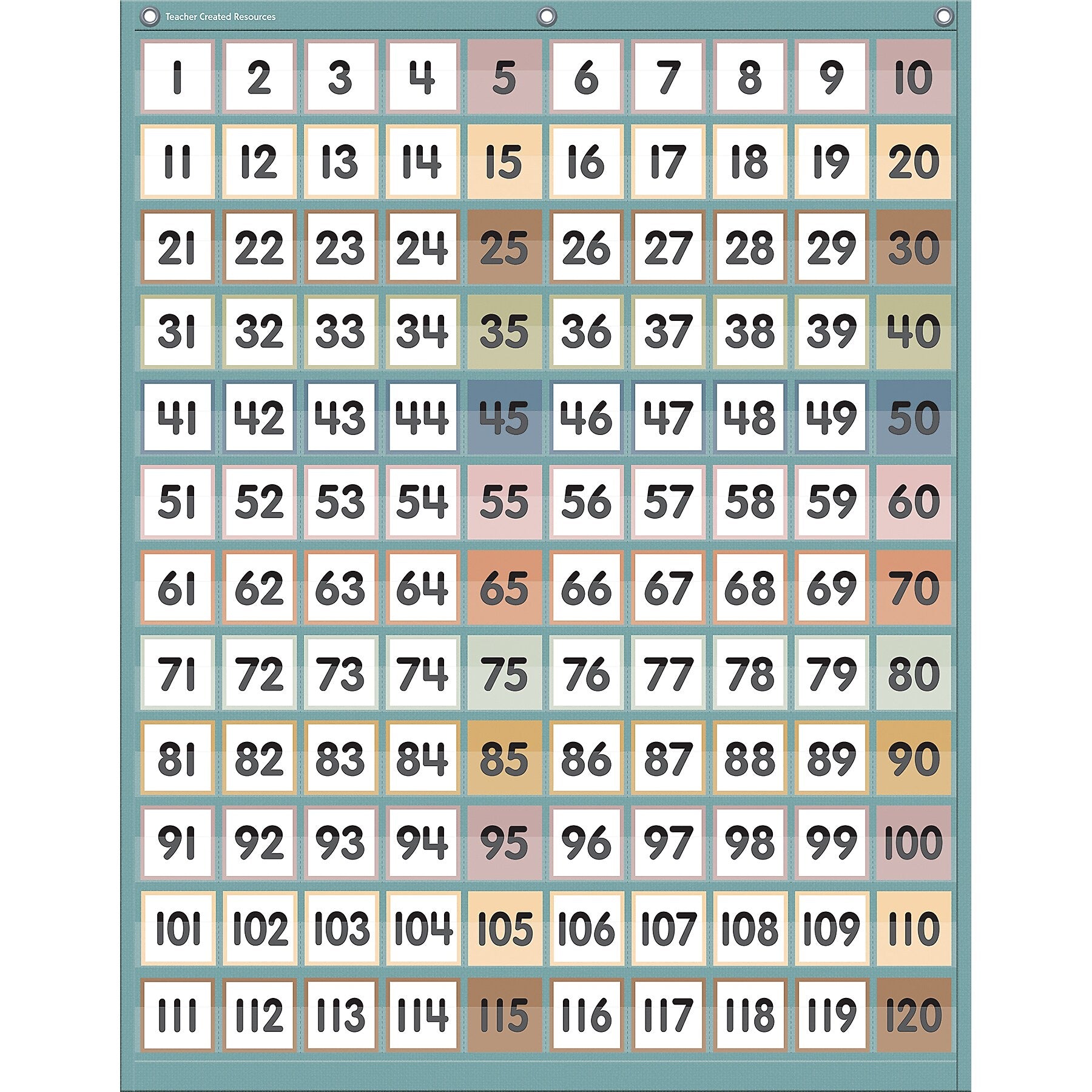 Teacher Created Resources Calming Blue 120-Pocket Chart, 28" x 39" (TCR20754)